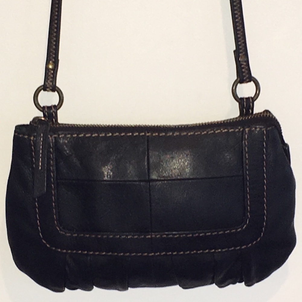 Fossil EUC VTG Crossbody Bag Small Black Leather